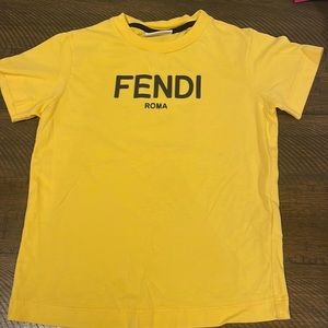 Fendi kids yellow t-shirt